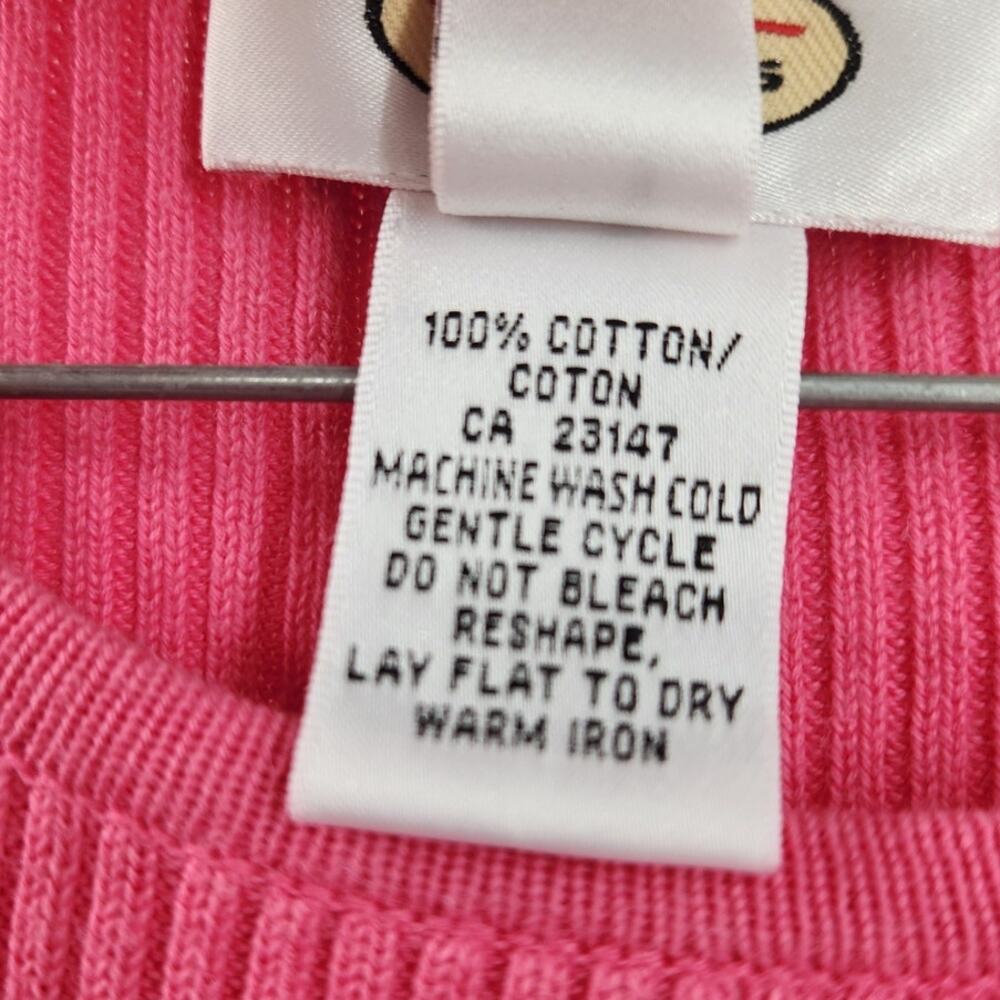 Talbots Pink Ribbed Short Sleeve Top Womens Size Small S Cotton - Picture 4 of 4